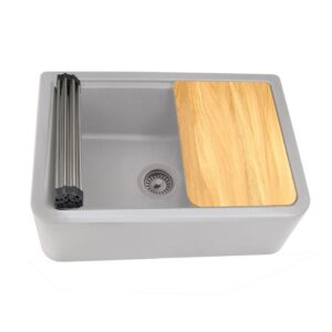 Nantucket Sinks PR3020-APS Rockport 29 3/4 Inch Single Bowl Granite Composite Undermount and Apron Kitchen Sink