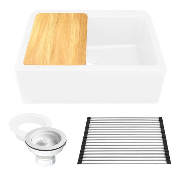 Nantucket Sinks PR3020-APS Rockport 29 3/4 Inch Single Bowl Granite Composite Undermount and Apron Kitchen Sink