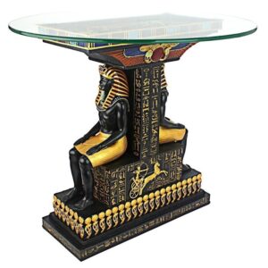 Design Toscano QL1005 19 1/2 Inch Tut the Pharaoh Glass Top Table