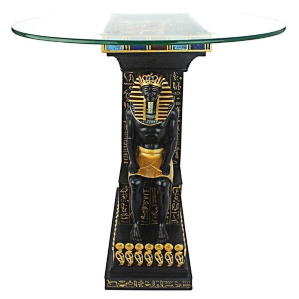 Design Toscano QL1005 19 1/2 Inch Tut the Pharaoh Glass Top Table