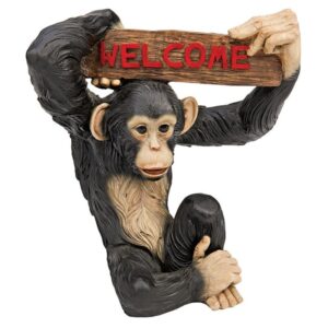 Design Toscano QL1555141 12 Inch Monkey Business Jungle Welcome Sign