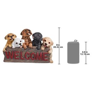 Design Toscano QL576665 12 Inch Puppy Parade Welcome Sign