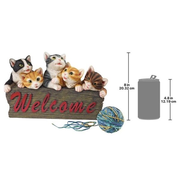 Design Toscano QL58317 12 Inch Kitten Kaboodle Welcome Sign