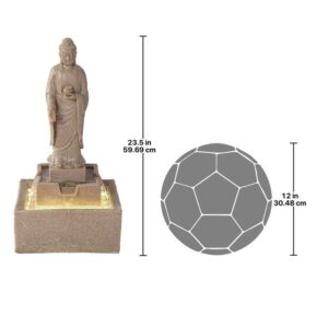 Design Toscano QN164006 12 Inch Buddha Fountain Square Base with LED