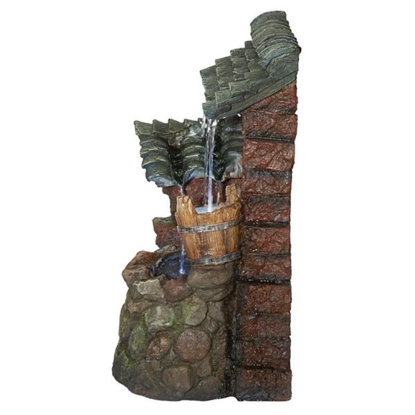 Design Toscano QN164092 9 1/2 Inch Cottage in the Forest Waterfall Fountain