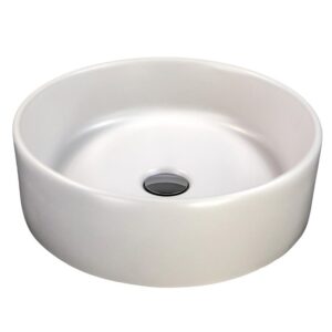 Nantucket Sinks RC4011 Regatta 15 3/4 Inch Single Bowl Fireclay Topmount and Vessel Bathroom Sink