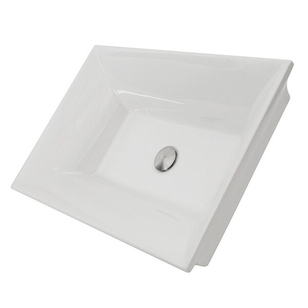 Nantucket Sinks RC73040W Cannes Italian Fireclay Semi-Recessed Sink in White