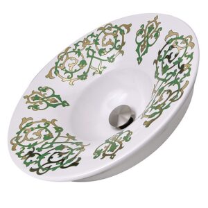 Nantucket Sinks RC77240GF Lugano Fireclay Hand-decorated Vanity Sink