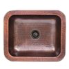 Nantucket Sinks REHC-2.5 Brightwork 17 Inch Single Bowl Copper Undermount or Overmount Bar-Prep Kitchen Sink - Copper