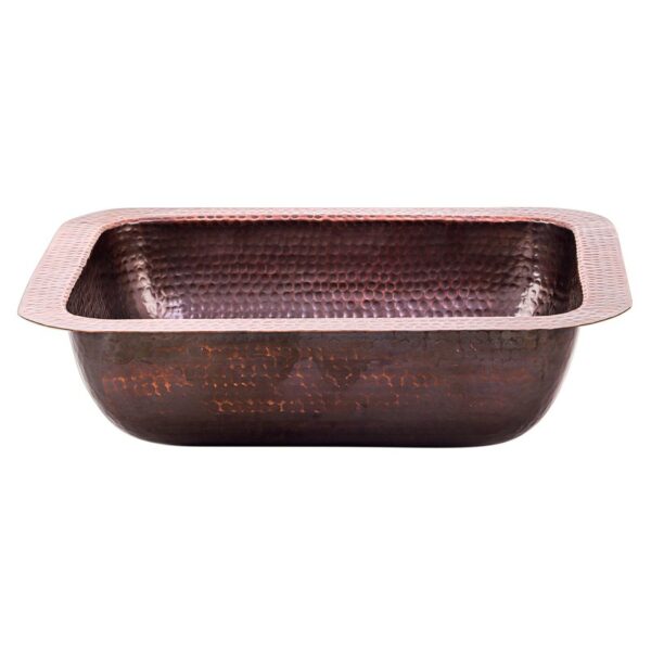 Nantucket Sinks REHC-2.5 Brightwork 17 Inch Single Bowl Copper Undermount or Overmount Bar-Prep Kitchen Sink - Copper