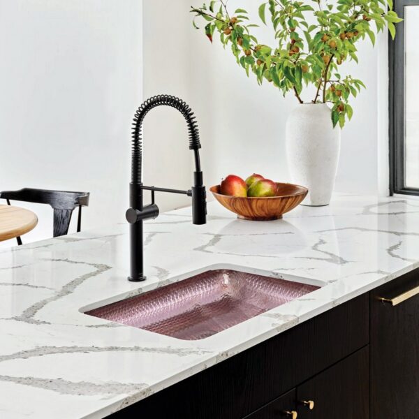 Nantucket Sinks REHC-2.5 Brightwork 17 Inch Single Bowl Copper Undermount or Overmount Bar-Prep Kitchen Sink - Copper