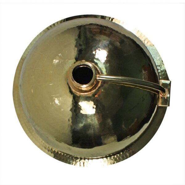 Nantucket Sinks ROB-OF 13 Inch Hand Hammered Brass Round Undermount Bathroom Sink With Overflow