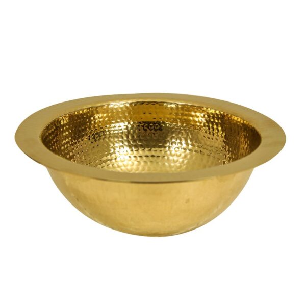 Nantucket Sinks ROB 13 Inch Brass Hammered Brightwork Single Bowl Sink