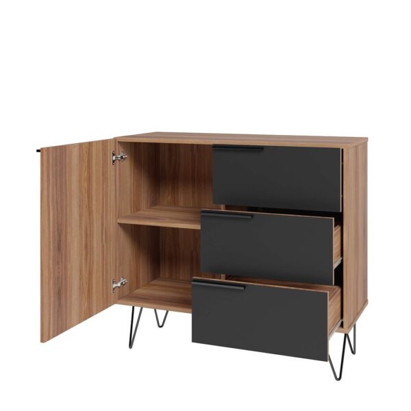 Manhattan Comfort Beekman 35.43 Sideboard with 2 Shelves in Brown and Black