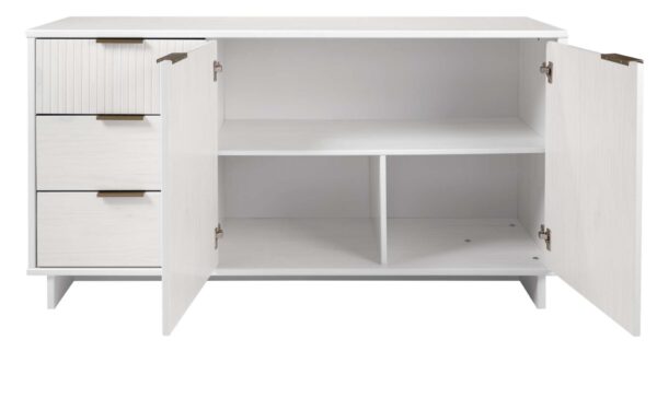 Manhattan Comfort Granville 55.07" Modern Sideboard with 3 Full Extension Drawers in White