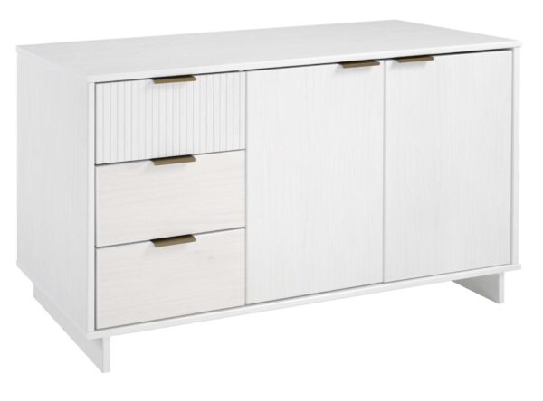 Manhattan Comfort Granville 55.07" Modern Sideboard with 3 Full Extension Drawers in White