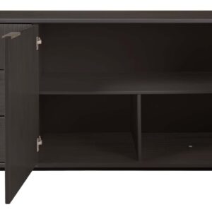 Manhattan Comfort Granville 55.07" Modern Sideboard with 3 Full Extension Drawers in Dark Grey