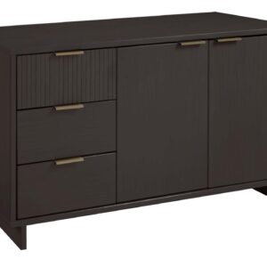 Manhattan Comfort Granville 55.07" Modern Sideboard with 3 Full Extension Drawers in Dark Grey