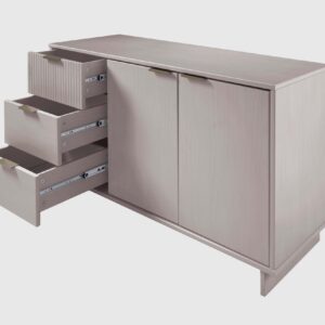 Manhattan Comfort Granville 55.07" Modern Sideboard with 3 Full Extension Drawers in Light Grey