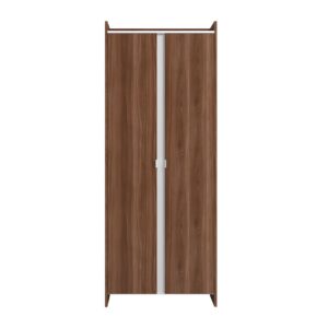 Manhattan Comfort Mid-Century Modern Ratzer Storage Cabinet with 11 Shelves in Brown and White