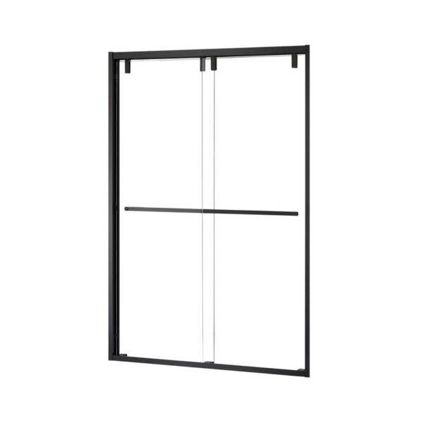 Altair SD80252-BP-MB Caspar 52 x 76 Inch By Pass Semi Frameless Shower Door with Clear Glass - Matte Black