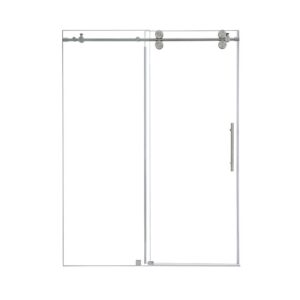 Altair SD80356-SS Lazaro 56 x 78 Inch Single Sliding Frameless Shower Door with Clear Glass