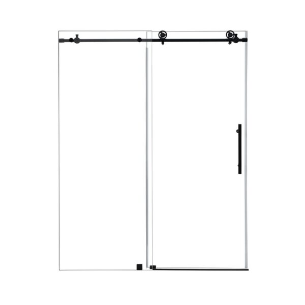 Altair SD80460-SS-MB Gareth 60 x 78 Inch Single Sliding Frameless Shower Door with Clear Glass - Matte Black