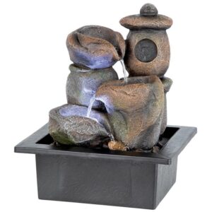 Design Toscano SH205013 8 1/2 Inch Stone Pagoda Tabletop Fountain