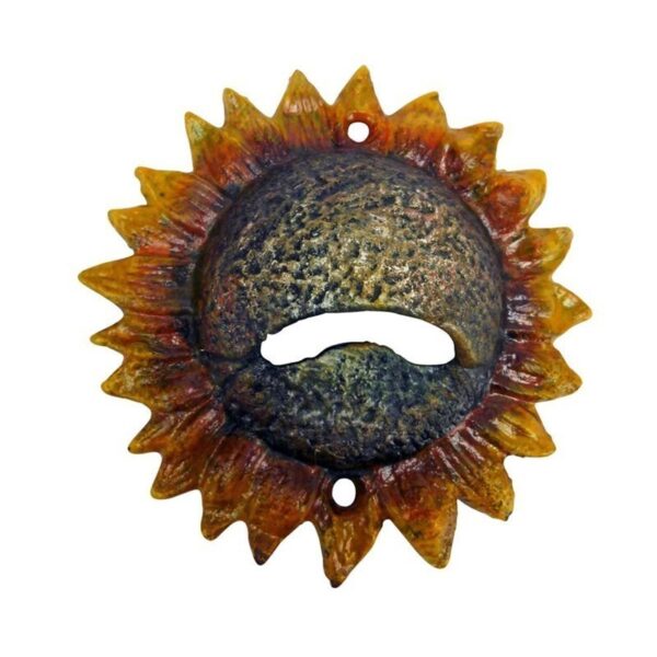 Design Toscano SP1061 4 1/2 Inch Sunny Sunflower Cast Iron Bottle Opener