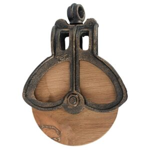 Design Toscano SP421 5 Inch Medium Iron and Wood Farm Pulley