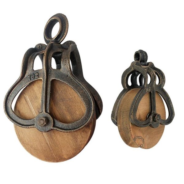 Design Toscano SP9421 6 1/2 Inch Med and Large Wood Pulleys, Set of 2