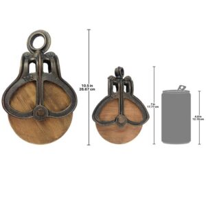 Design Toscano SP9421 6 1/2 Inch Med and Large Wood Pulleys, Set of 2