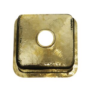 Nantucket Sinks SQRB-7 Brightwork Home Collection 16-5/8 Inch Brass Hammered Single Bowl Sink