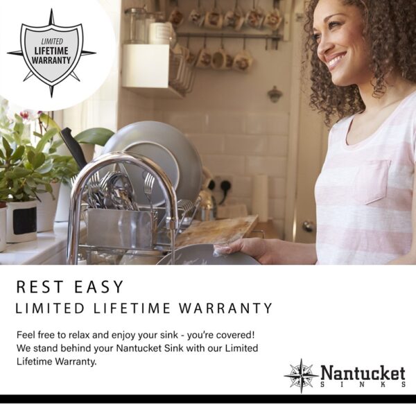 Nantucket Sinks SR-PS-1919-16 Pro Series 19 Inch Prep-Station Single Bowl Undermount Stainless Steel Entertainment Kitchen Sink