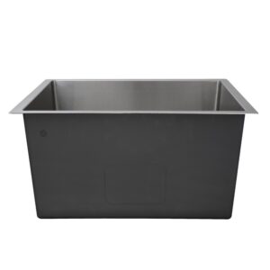 Nantucket Sinks SR2318-12-16 Pro Series 23 inch Undermount Small Radius Corners Stainless Steel Utility/Laundry Sink