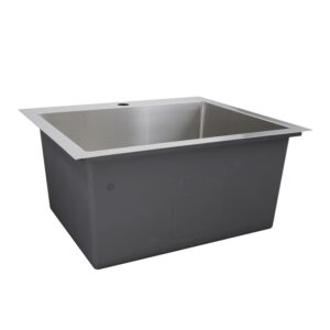 Nantucket Sinks SR2522-12-16 25 Inch Pro Series Rectangle Topmount Small Radius Corners Stainless Steel Laundry Sink