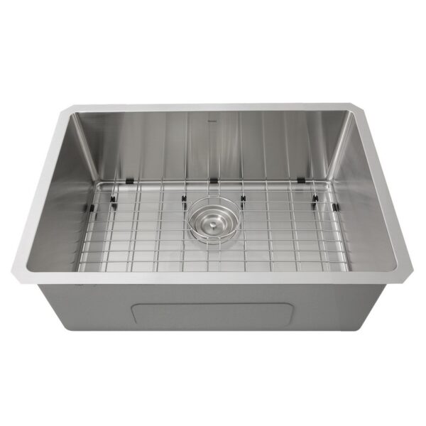 Nantucket Sinks SR2818-16 Pro Series 28 Inch Rectangle Single Bowl Undermount 16 Gauge Stainless Steel Kitchen Sink