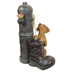 Design Toscano SS10494 15 1/2 Inch Fire Hydrant Pooch Garden Fountain