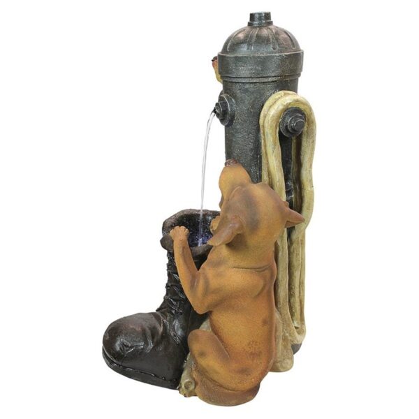 Design Toscano SS10494 15 1/2 Inch Fire Hydrant Pooch Garden Fountain