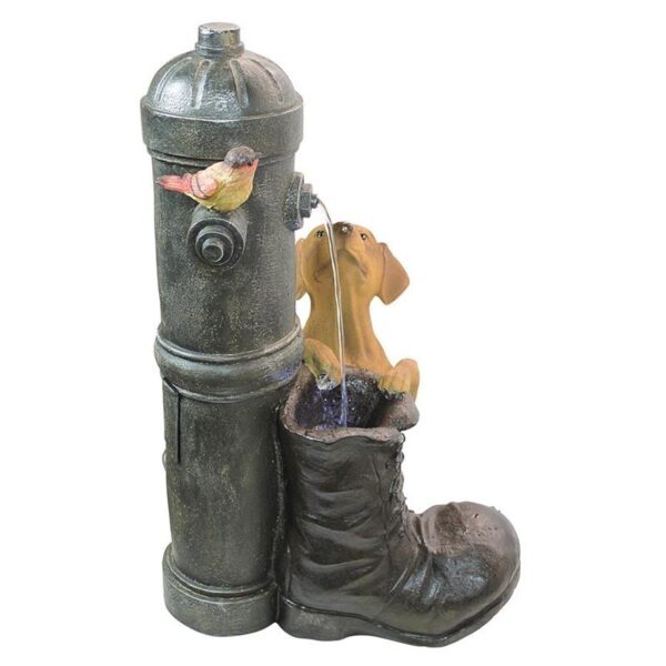 Design Toscano SS10494 15 1/2 Inch Fire Hydrant Pooch Garden Fountain