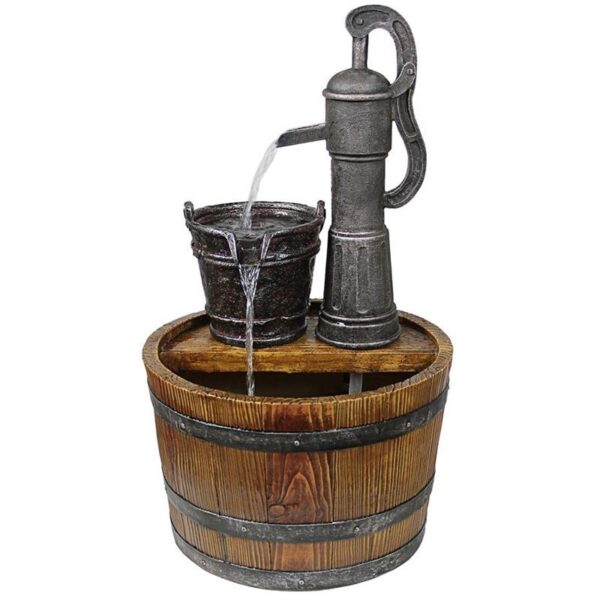 Design Toscano SS11155 13 1/2 Inch Cistern Well Pump Barrel Fountain