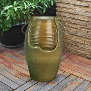 Design Toscano SS11344 15 1/2 Inch Ceramic Rippling Jar Fountain