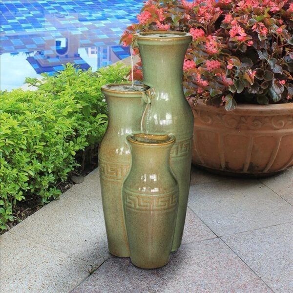 Design Toscano SS11352 9 Inch Ceramic Grecian Jars Fountain