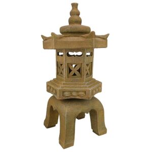 Design Toscano SS8577 13 1/2 Inch Sacred Pagoda Lantern Illuminated Statue