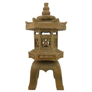 Design Toscano SS8577 13 1/2 Inch Sacred Pagoda Lantern Illuminated Statue