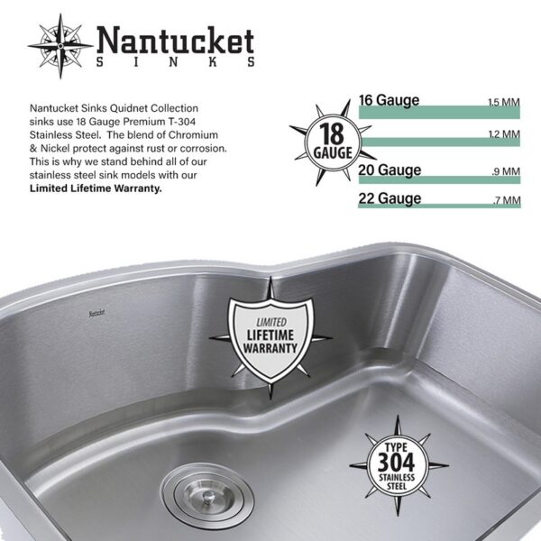 Nantucket Sinks RES 17-1/2 Inch Hammered Stainless Steel Rectangle Bar Sink