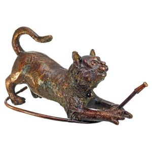 Design Toscano SU310 7 1/2 Inch Cat with Hose - Bronze