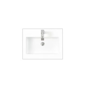 James Martin SWB-S23.6-GW 23.6 Inch Single Sink Top in Glossy White