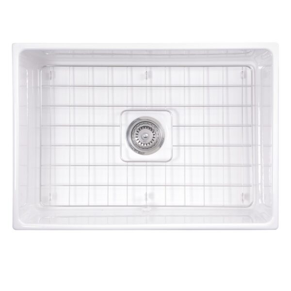 Nantucket Sinks T-FCFS27 Cape 27 Inch Farmhouse Fireclay Sink with Drain and Grid