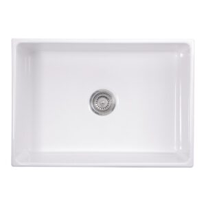 Nantucket Sinks T-FCFS27 Cape 27 Inch Farmhouse Fireclay Sink with Drain and Grid